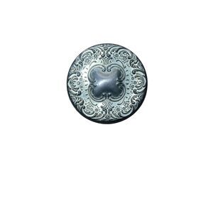 Vintage Silver Plate Crystal Glass Trinket Box Powder Jar W/ Mirror Hong Kong